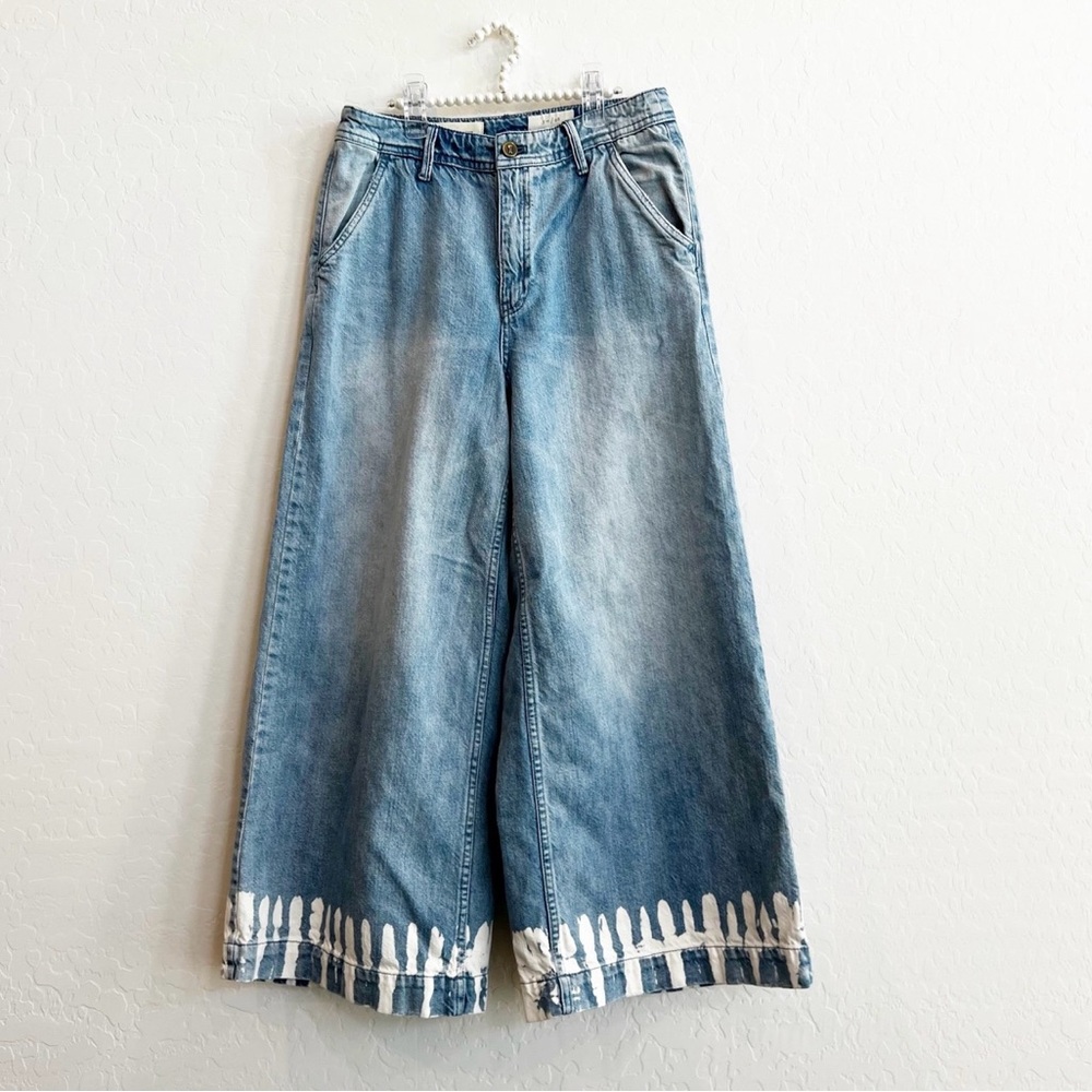 Anthropolgie PILCRO Ultra High Waisted Cropped Wide Leg Jean